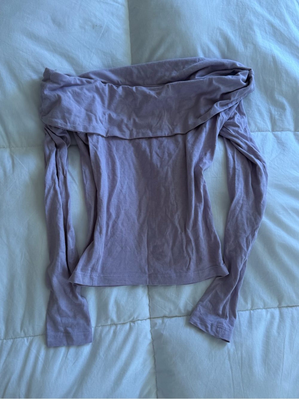 Lilac Off-Shoulder Long-Sleeve Women’s Top